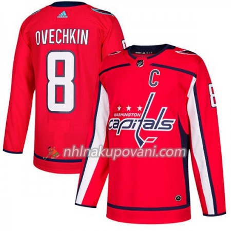 Washington Capitals Dresy Alex Ovechkin 8 Červená 2017-2018 Adidas Authentic - Pánské